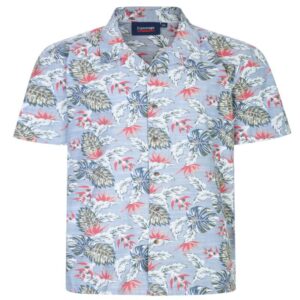Espionage Short Sleeve Leaf Print Shirt