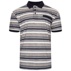 Forge White and Navy Stripe Polo Shirt